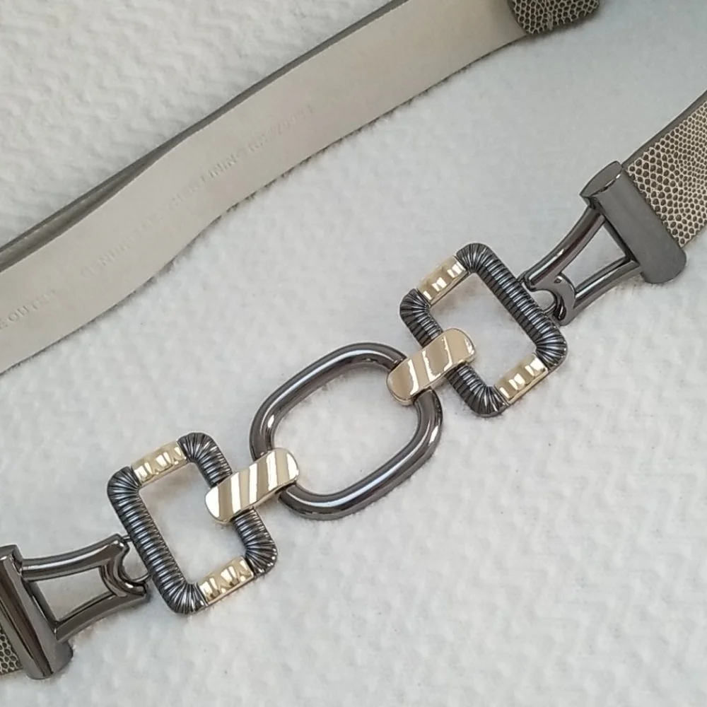 Chico's Animal Print & metallic adjustable Belt